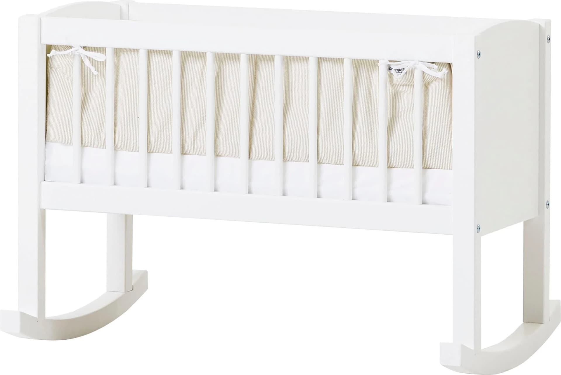 Hoppekids Stubenbett Beige Weiß Umbaubar mit Matratze
