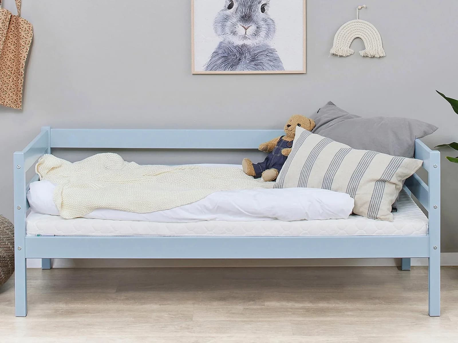 Hoppekids ECO Comfort Kinderbett Kiefer Massivholz Traum Blau