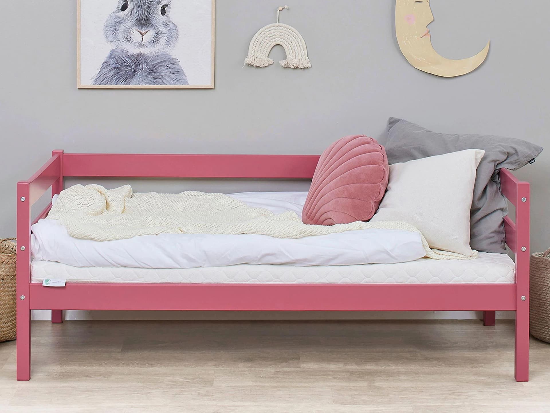 Hoppekids ECO Comfort Kinderbett Kiefer Massivholz Rosa