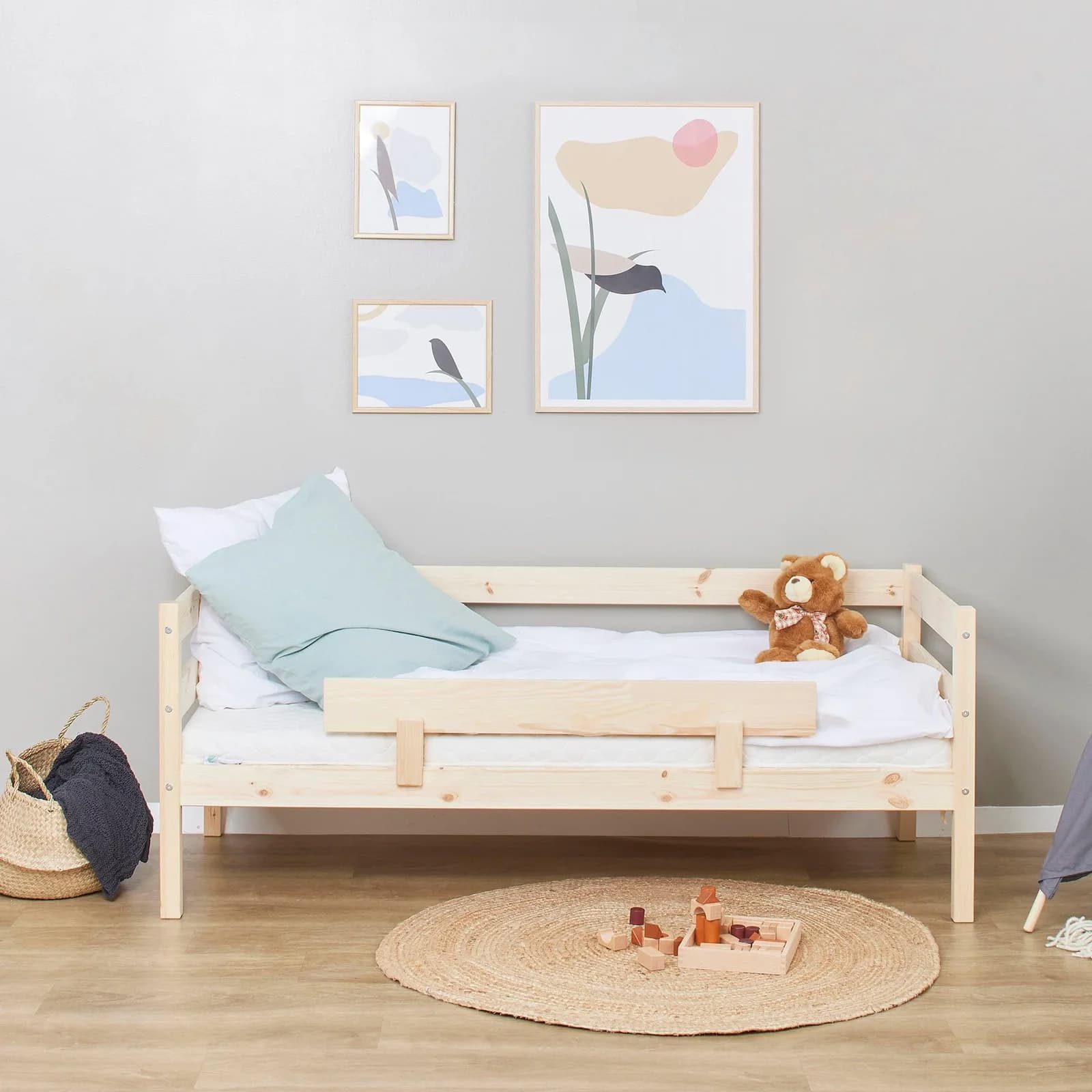 Hoppekids ECO Comfort Kinderbett Kiefer Massivholz Beige