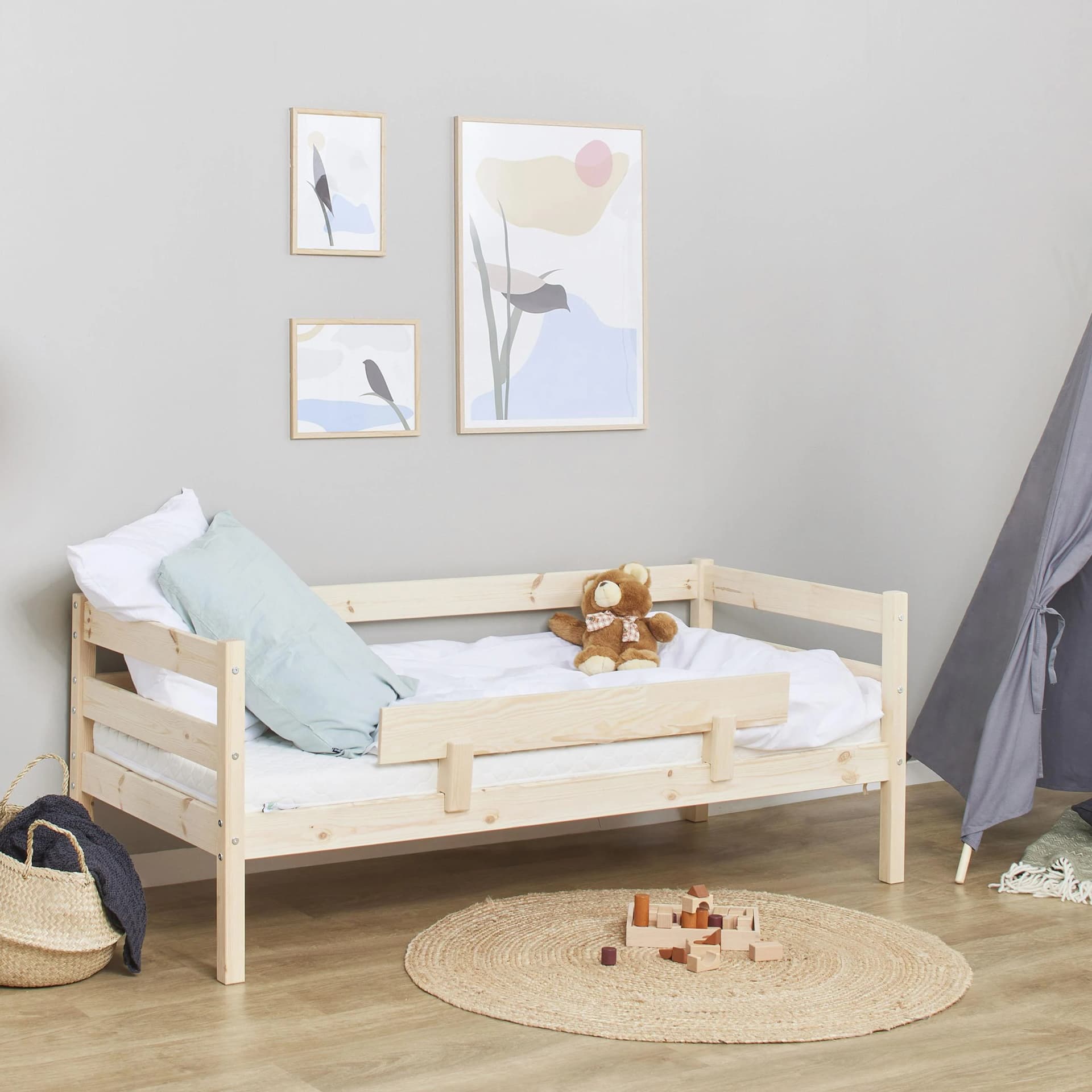 Hoppekids ECO Comfort Kinderbett Kiefer Massivholz Beige