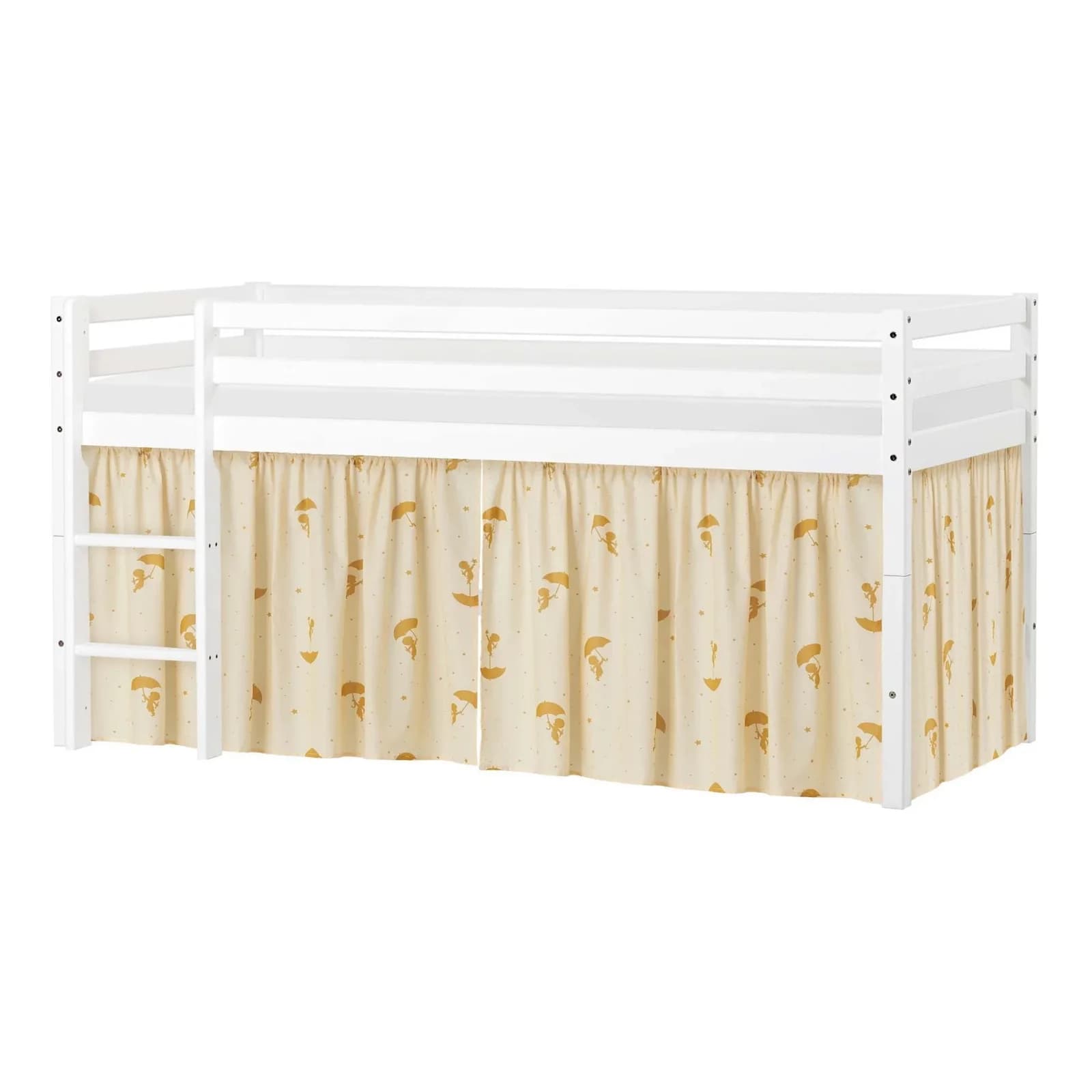 Hoppekids ECO Dream Spielbett Gelb Massivholz mit Vorhang