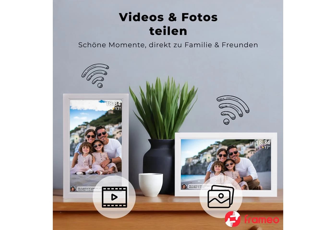 Denver PFF-1503W Digitaler Bilderrahmen 15.6 Zoll WLAN Weiss - Bild 4