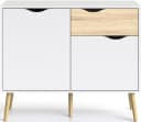 Sideboard ANDAS Oslo Weiß Eiche Struktur 2 Türen 1 Schublade Bild 1