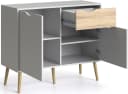 Sideboard ANDAS Oslo Weiß Eiche Struktur 2 Türen 1 Schublade Bild 5