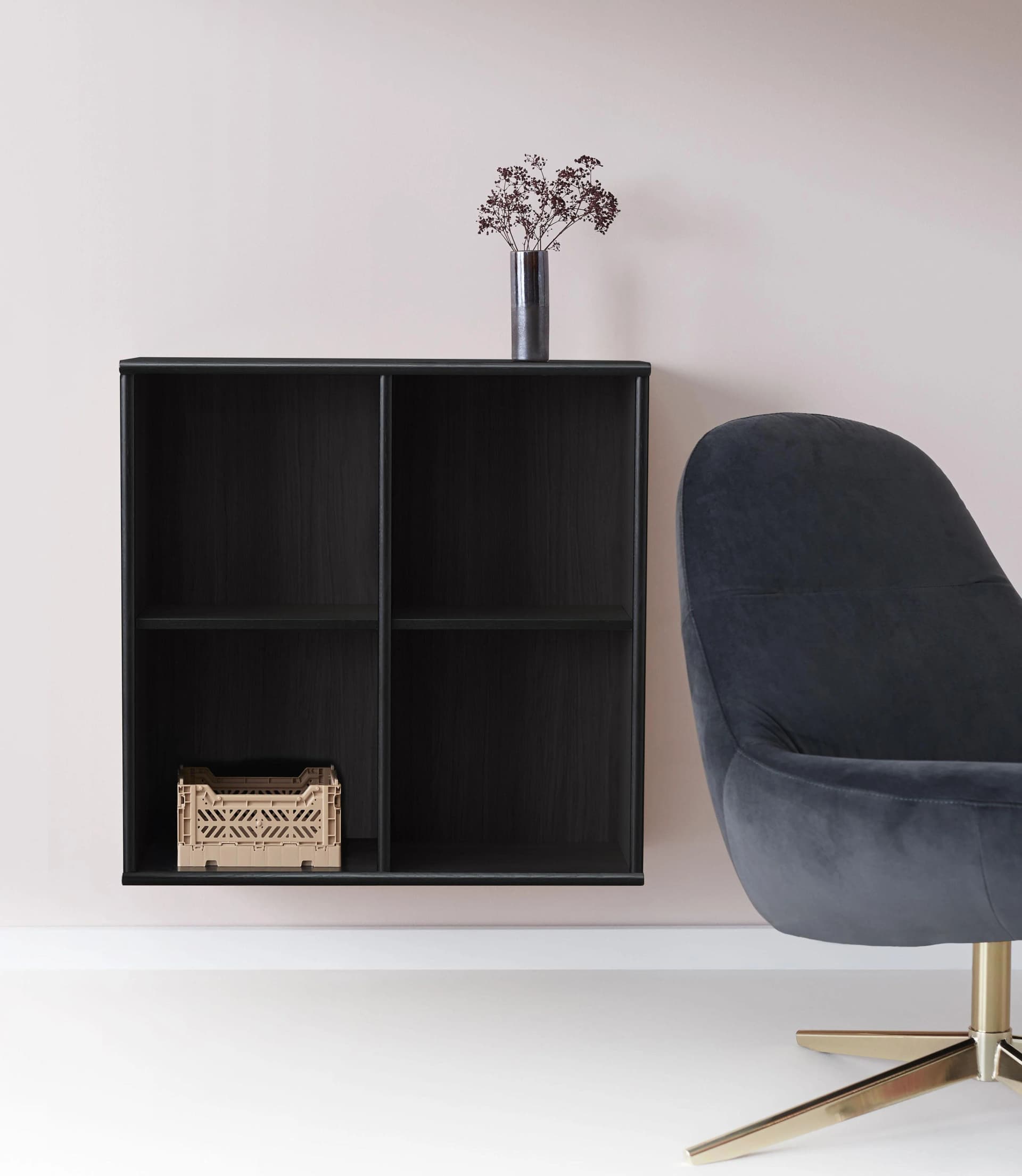 HAMMEL FURNITURE Mistral Wandregal Schwarz Verstellbare Böden
