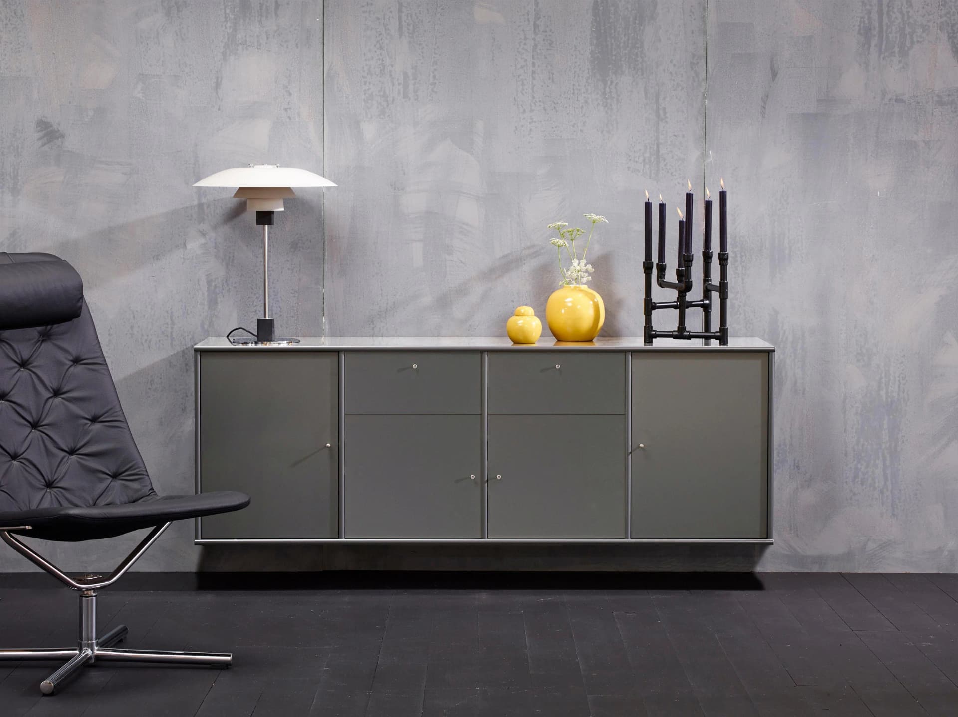 HAMMEL FURNITURE Mistral Sideboard Grau Wandmontage Soft-Close