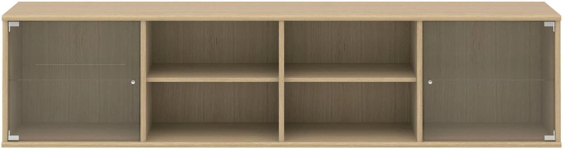 HAMMEL FURNITURE Mistral Lowboard Weiß Eiche Glastüren
