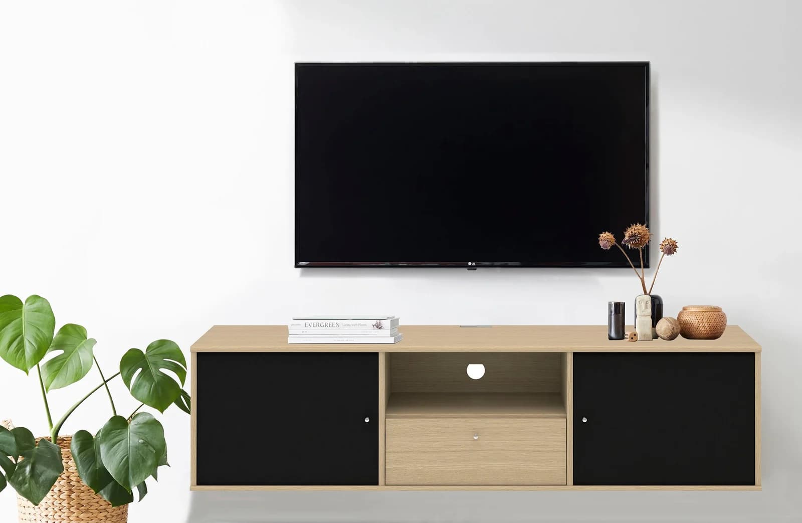 Hammel Furniture Mistral Fernsehschrank Medienmöbel Hängend Weiß Eiche Weiß Pigmentiert