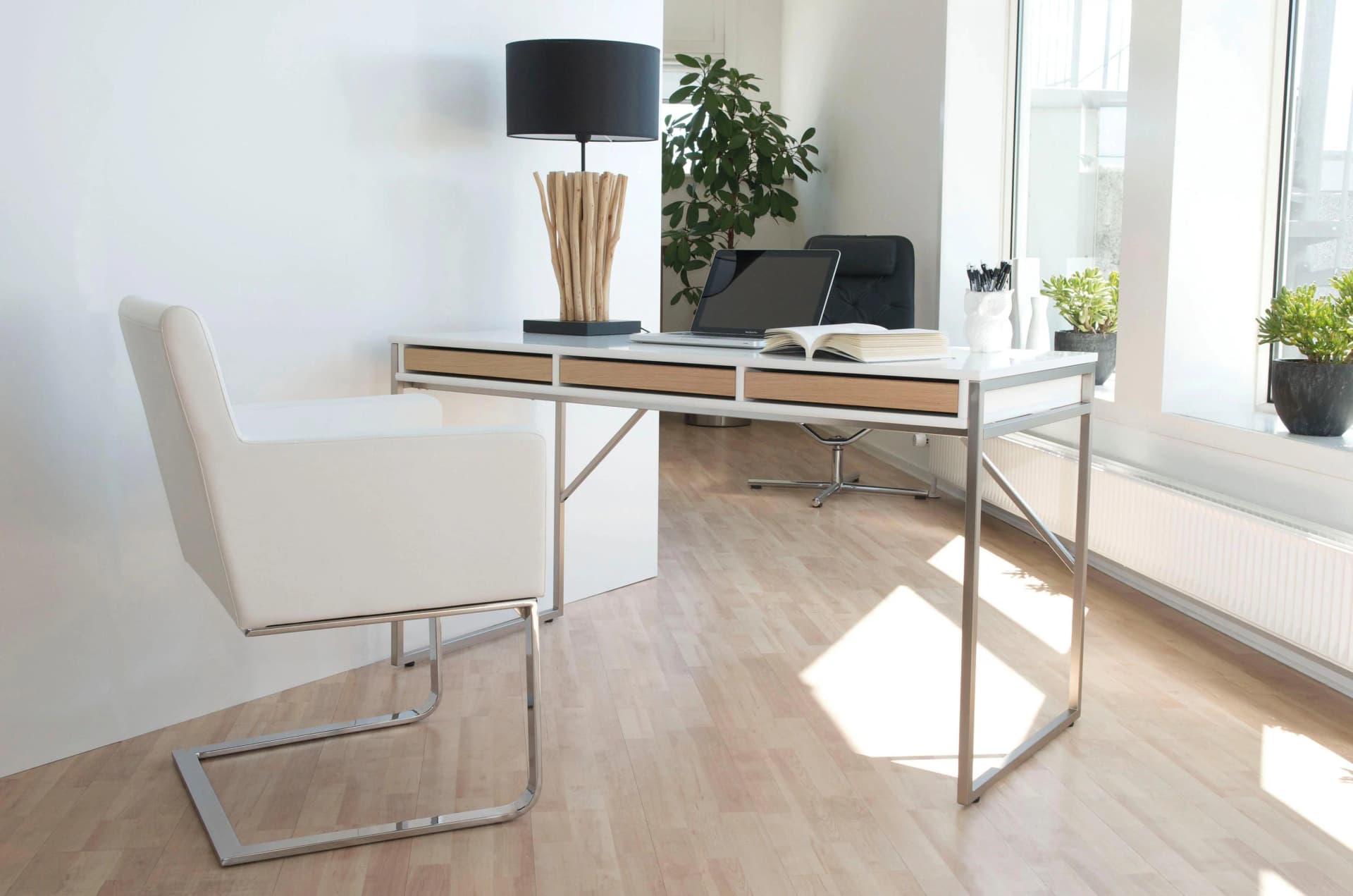 HAMMEL FURNITURE Mistral Schreibtisch Weiß Eiche Modern