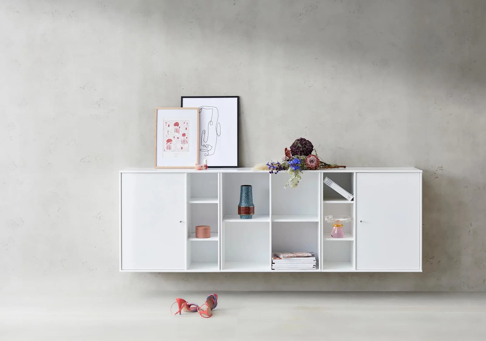 Sideboard Mistral Kubus Weiß 207cm 2 Türen Soft-Close