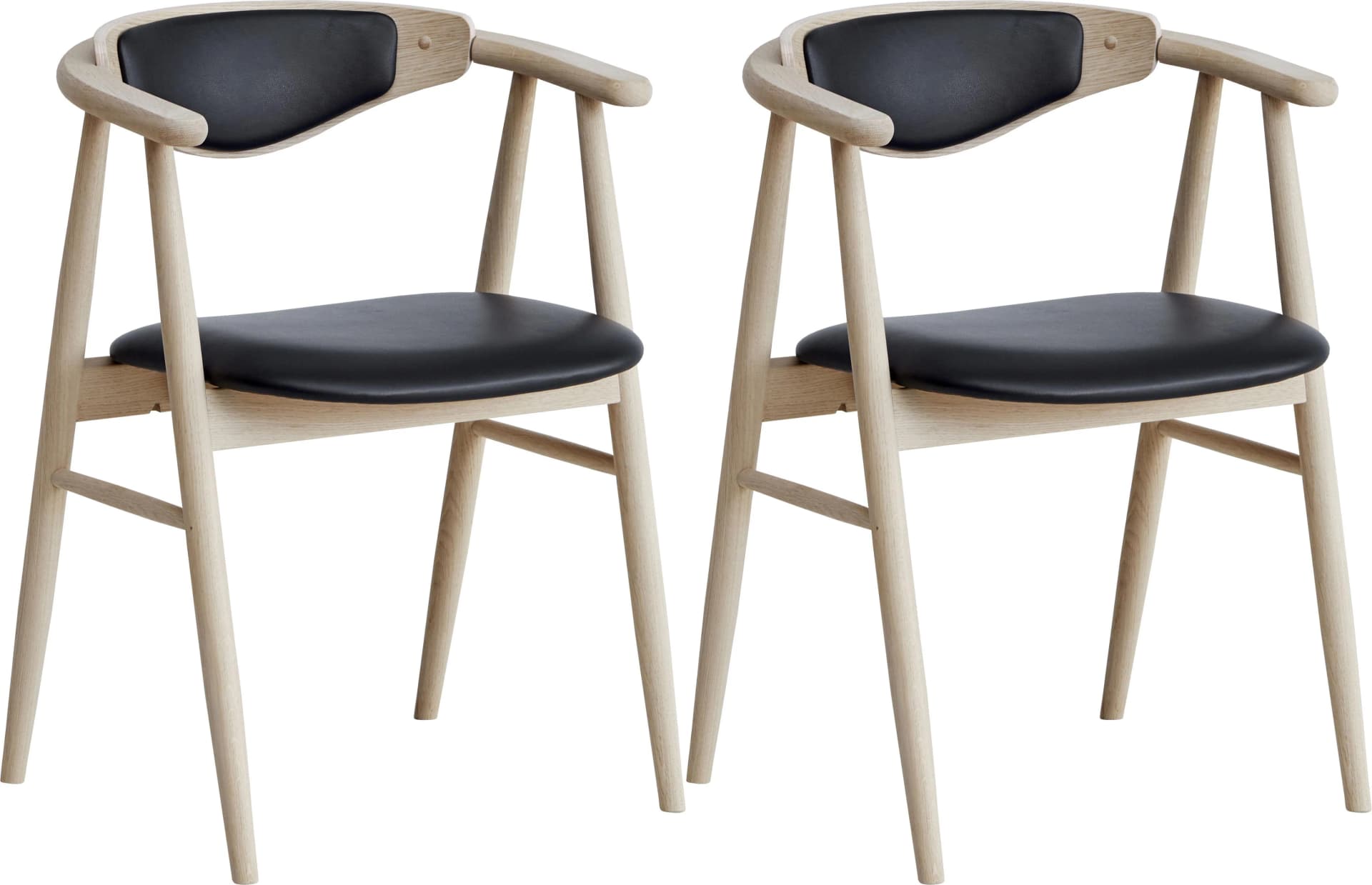 HAMMEL FURNITURE Findahl Tradition Holzstuhl Eiche Schwarz Leder