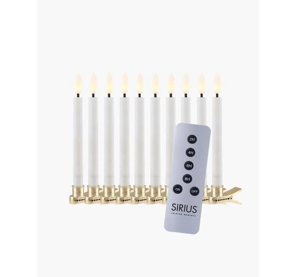 Sirius Home A/S LED-Kerze Sille 12 cm weiß 10-tlg. mit Clip