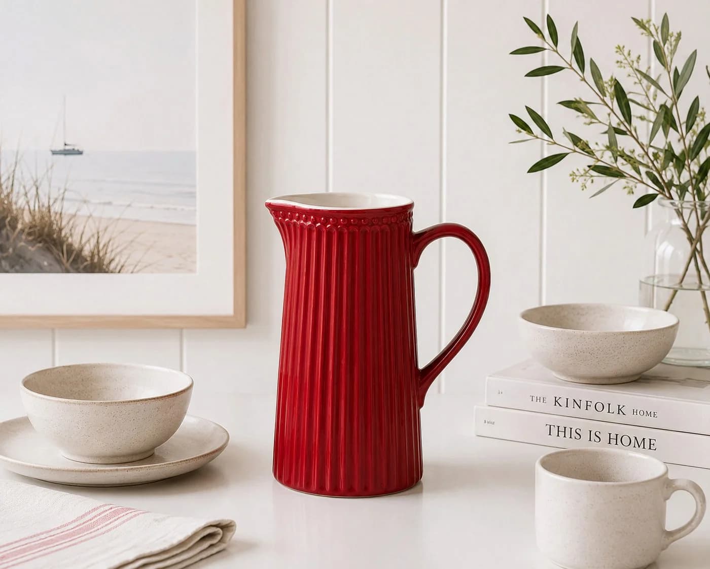 GreenGate Kanne Alice Rot 1L Porzellan