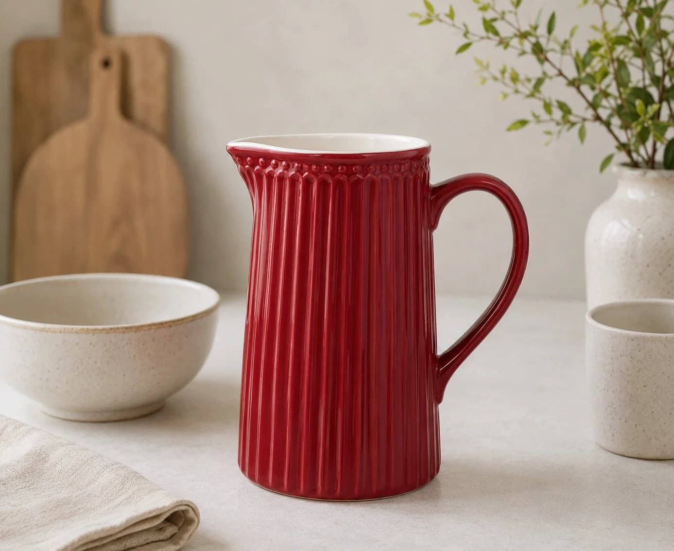 GreenGate Kanne Alice Rot 1L Porzellan - Bild 3