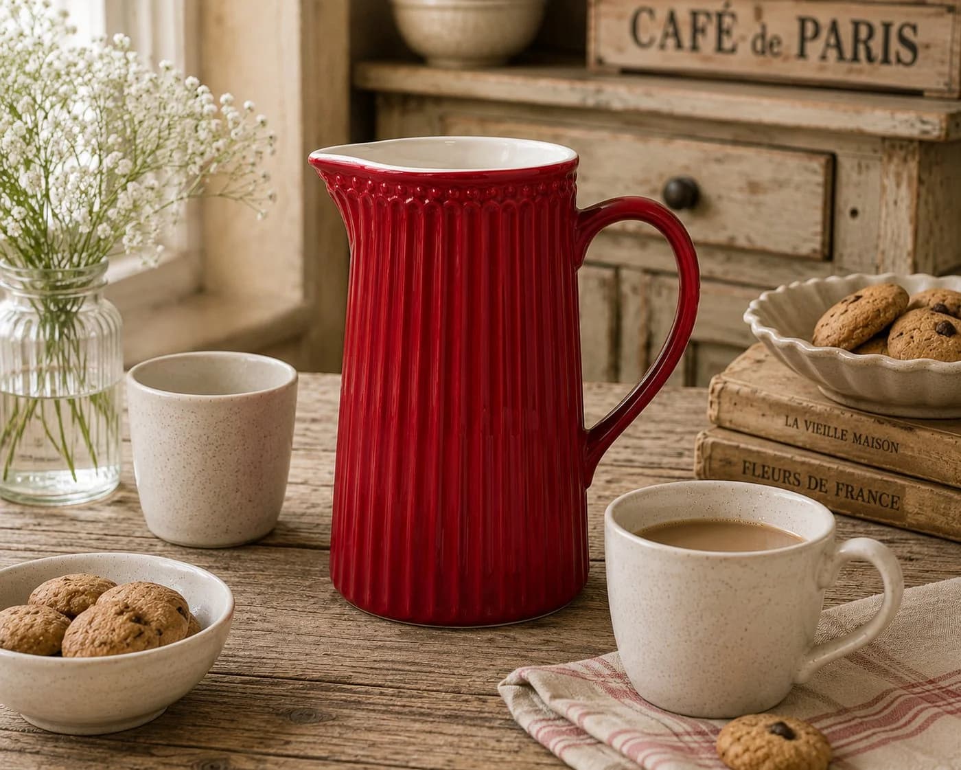 GreenGate Kanne Alice Rot 1L Porzellan - Bild 5