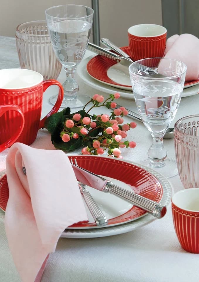 Greengate Alice Schüssel Set mit Deckel rot 3-teilig