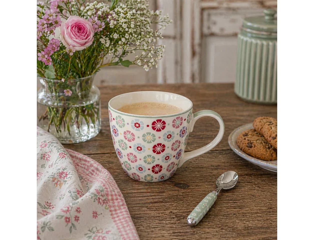 GreenGate Tasse Rike Weiß/Geblümt Porzellan Floral Retro