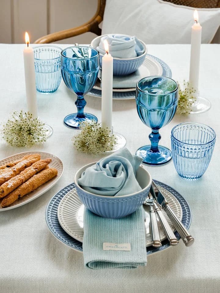 Greengate Frühstücksteller Alice Pale Blue 18,5cm Glas