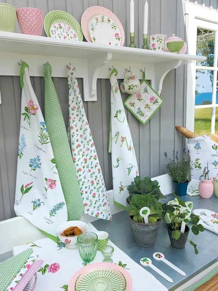Greengate Geschirrtuch Estrid Weiß Floral - Bild 3