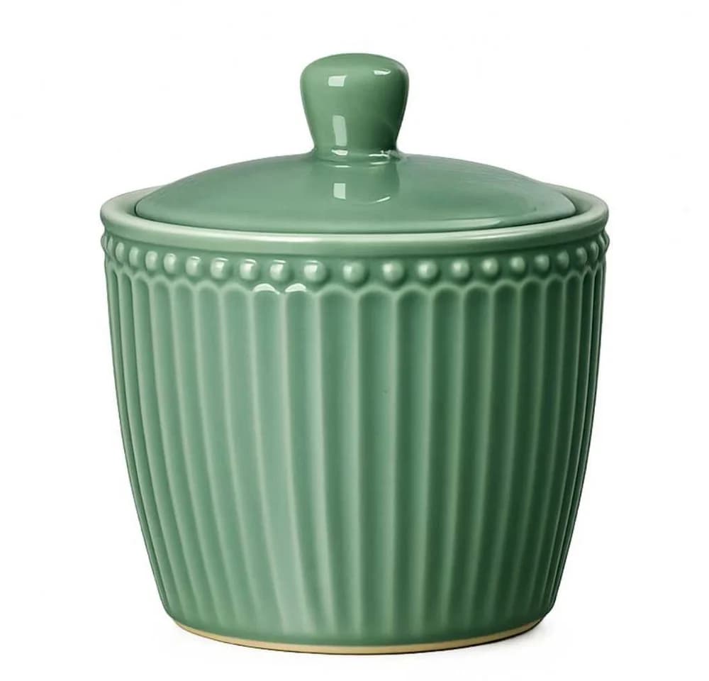 Greengate Zuckerdose ALICE DUSTY GREEN Keramik
