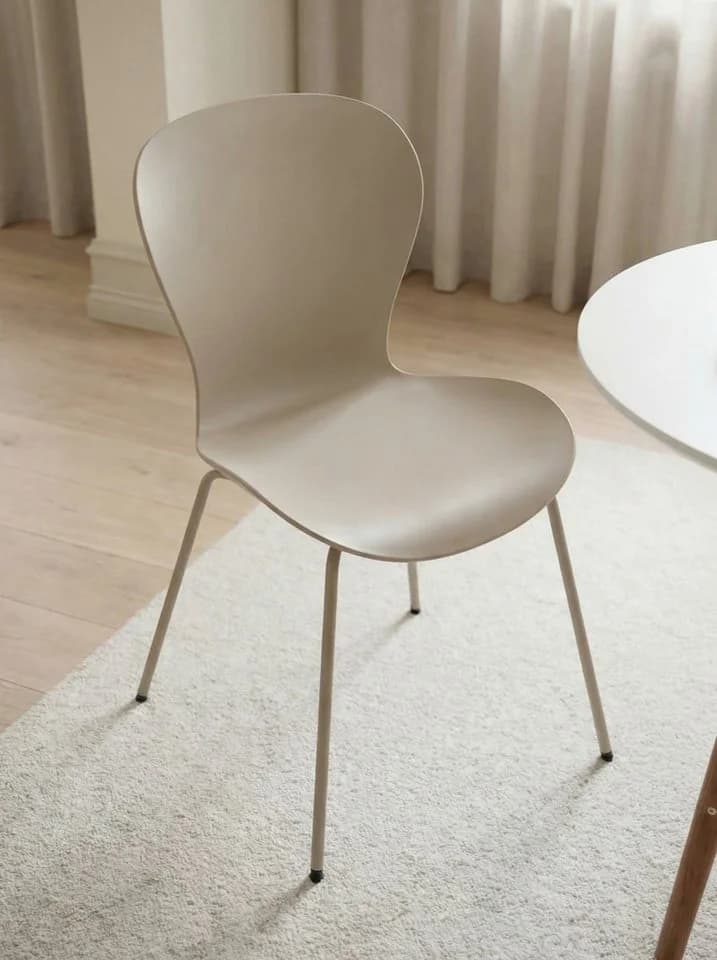 faee Esszimmerstuhl Vän, Kunststoff-Sitzschale, Stahlgestell, Light Taupe