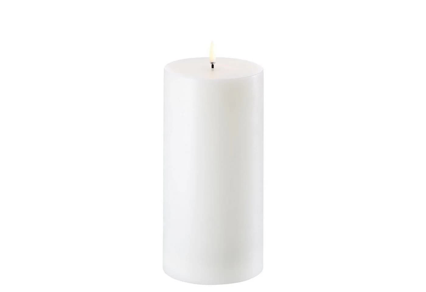 UYUNI Lighting LED-Kerze Echtwachs-Stumpenkerze Breit Nordic White - Bild 2