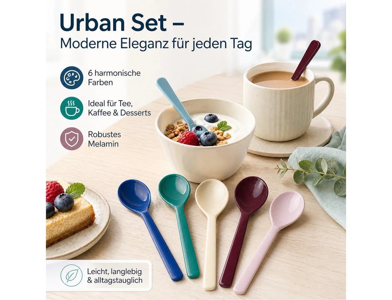 rice Teelöffel-Set Urban 6-tlg. Bunt Melamin