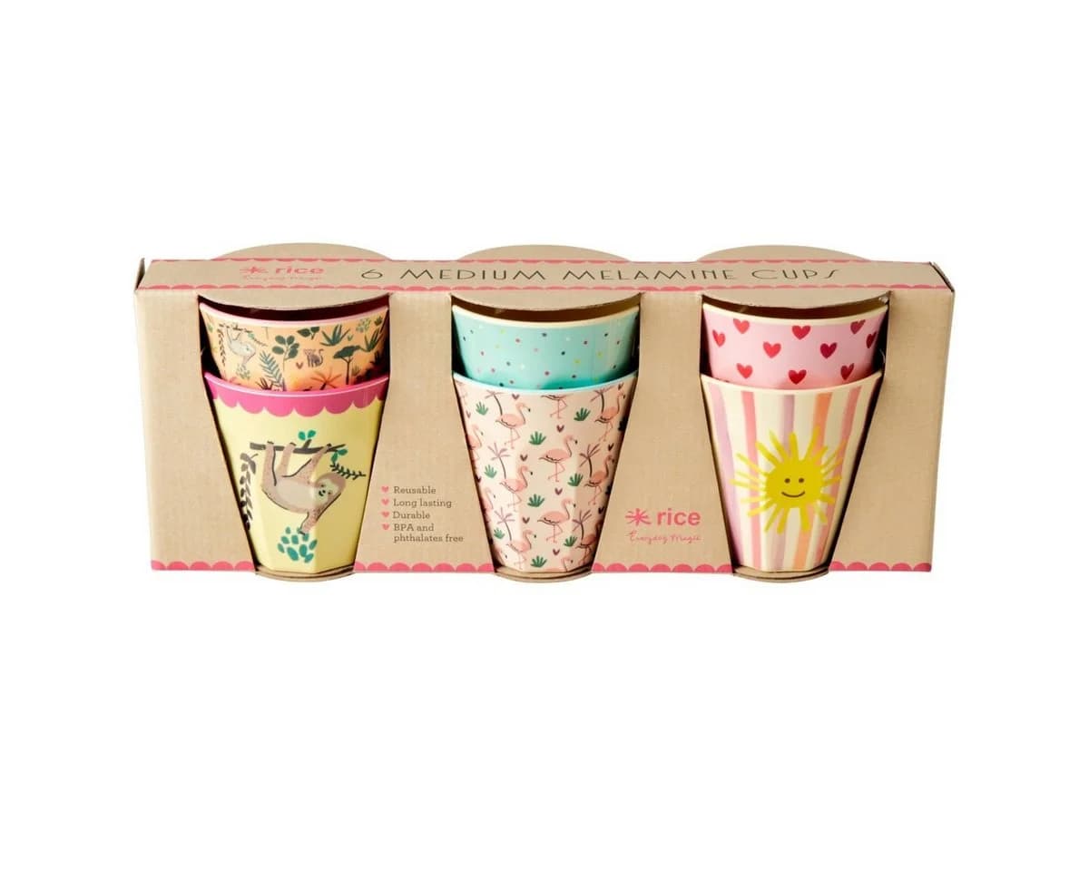 rice Kinderbecher Melamin 6er Set Funky Medium Bunt - Bild 2