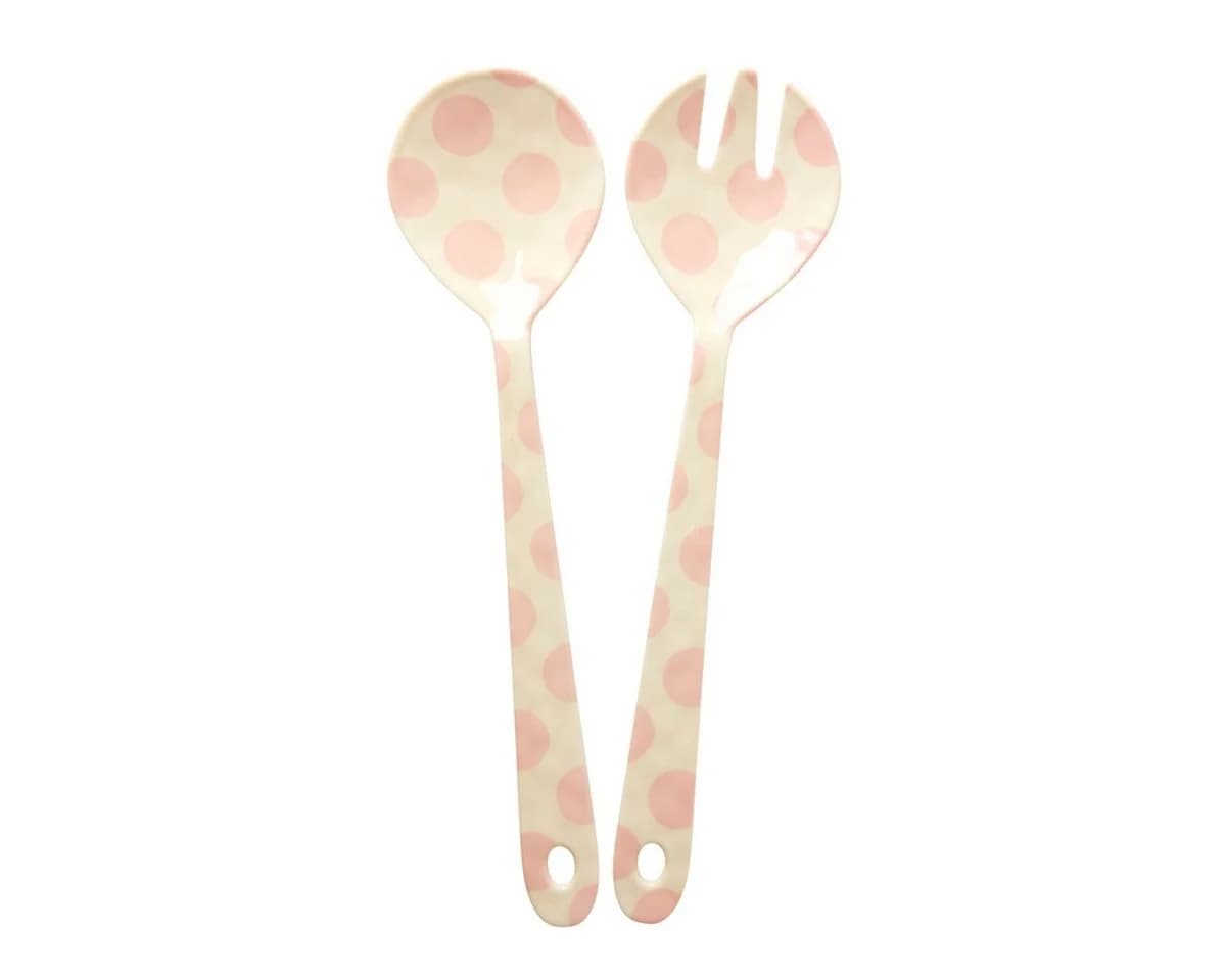 rice Salatbesteck Melamin 29 cm Rosa Punkte Spülmaschinenfest - Bild 2