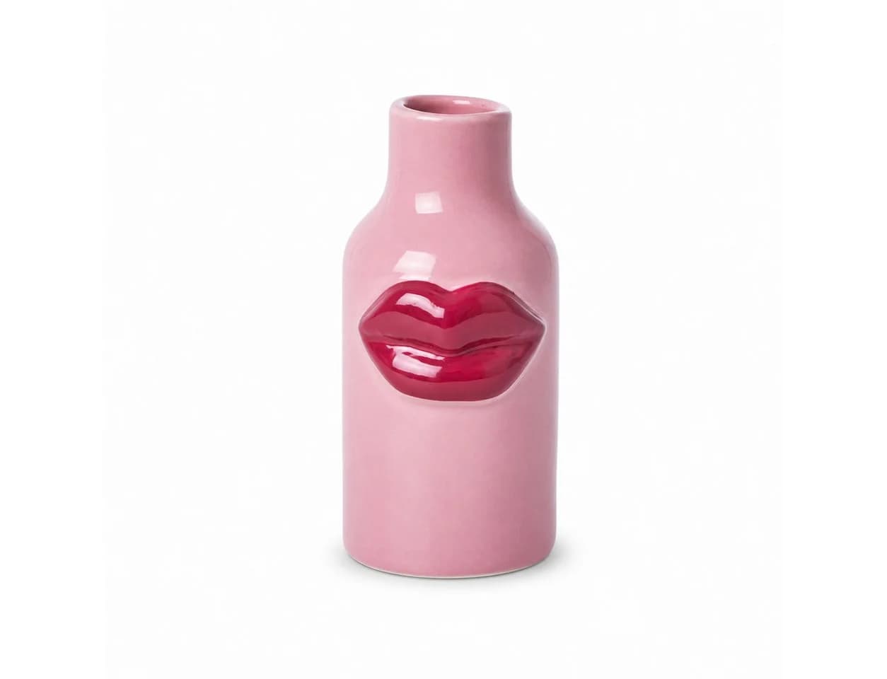 Rice Tischvase Keramik Klein Pink mit Kussmund-Print - Bild 2