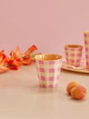 Rice Melamin Becher Medium Pink Beige Streifenmuster 250 ml Bild 1