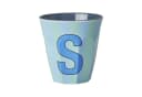 RICE Melamin Becher mit Buchstabe Grün-Blau 250 ml Bild 2