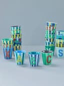 RICE Melamin Becher mit Buchstabe Grün-Blau 250 ml Bild 3