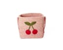 rice Aufbewahrungskorb Raffia Rosa Kirsch-Design Handgefertigt Bild 2
