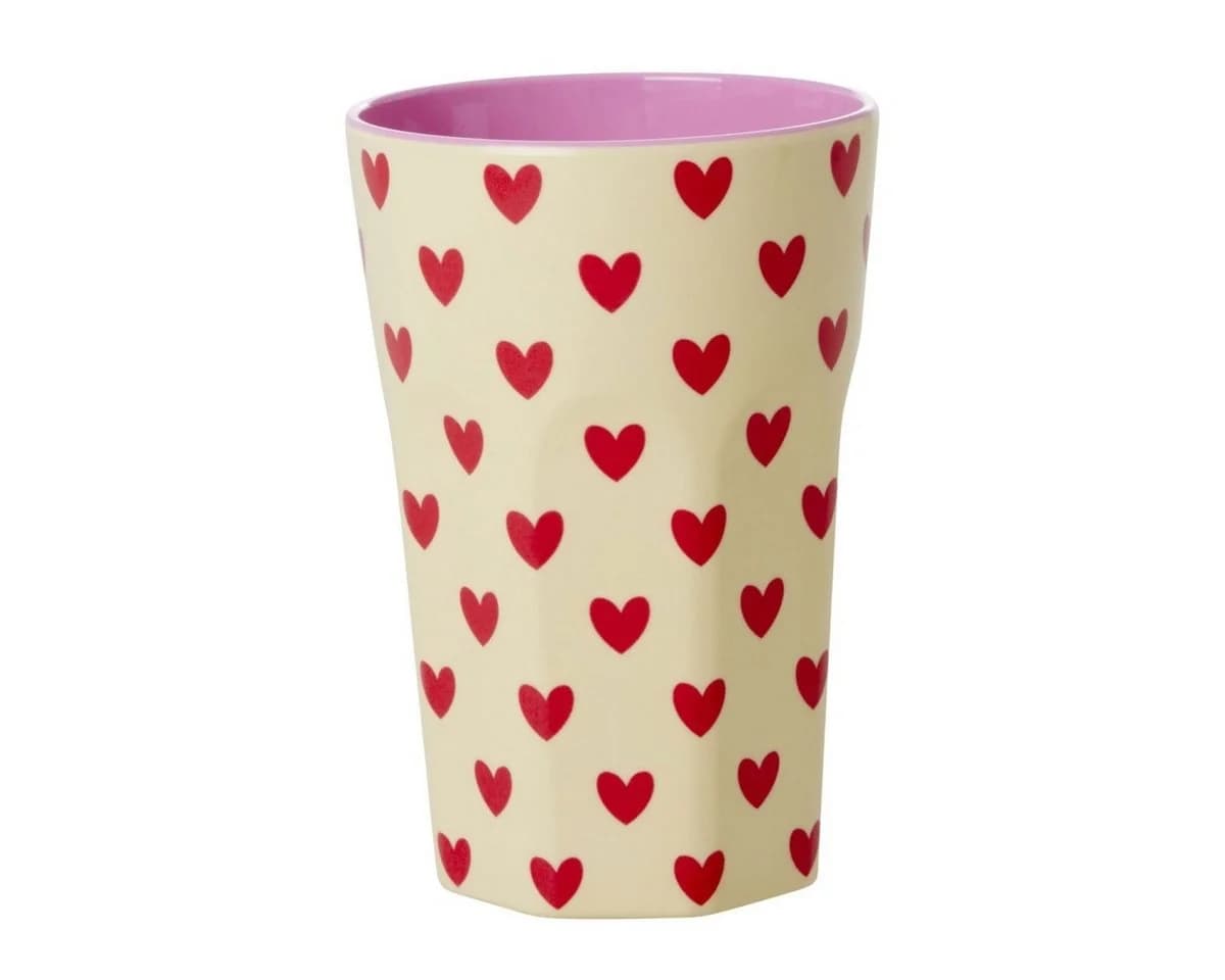 RICE Melaminbecher Darling Hearts Rosa 400ml