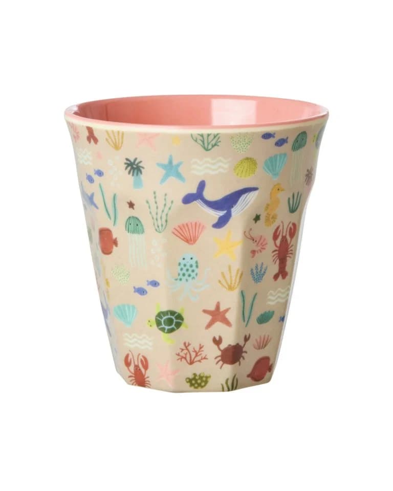 rice Melamin Kinderbecher Coral Ocean Print 250ml Bunt - Bild 2