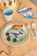 rice Melamin Kinderteller Rund Blue Ocean Print Ø 22cm Bild 1