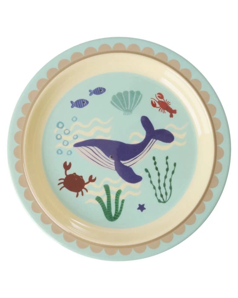 rice Melamin Kinderteller Rund Blue Ocean Print Ø 22cm - Bild 2