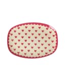 rice Melamin Teller Rechteckig Herz Print Rot 23 x 16,5 cm Bild 2