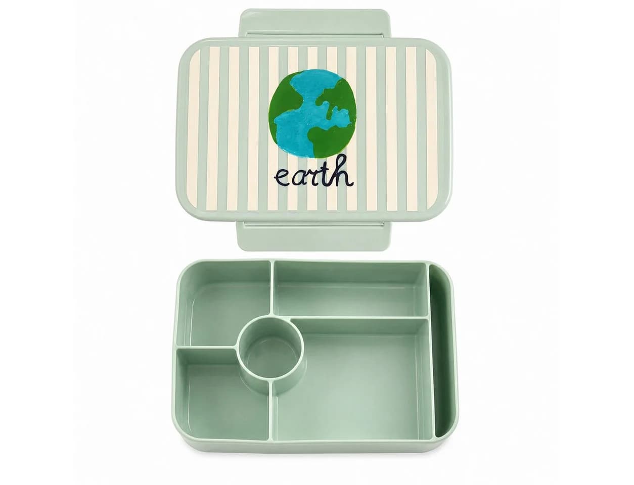 RICE Lunchbox Earth Print 6 Fächer Brotdose PP-Kunststoff BPA-frei - Bild 2