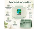 RICE Lunchbox Earth Print 6 Fächer Brotdose PP-Kunststoff BPA-frei Bild 3