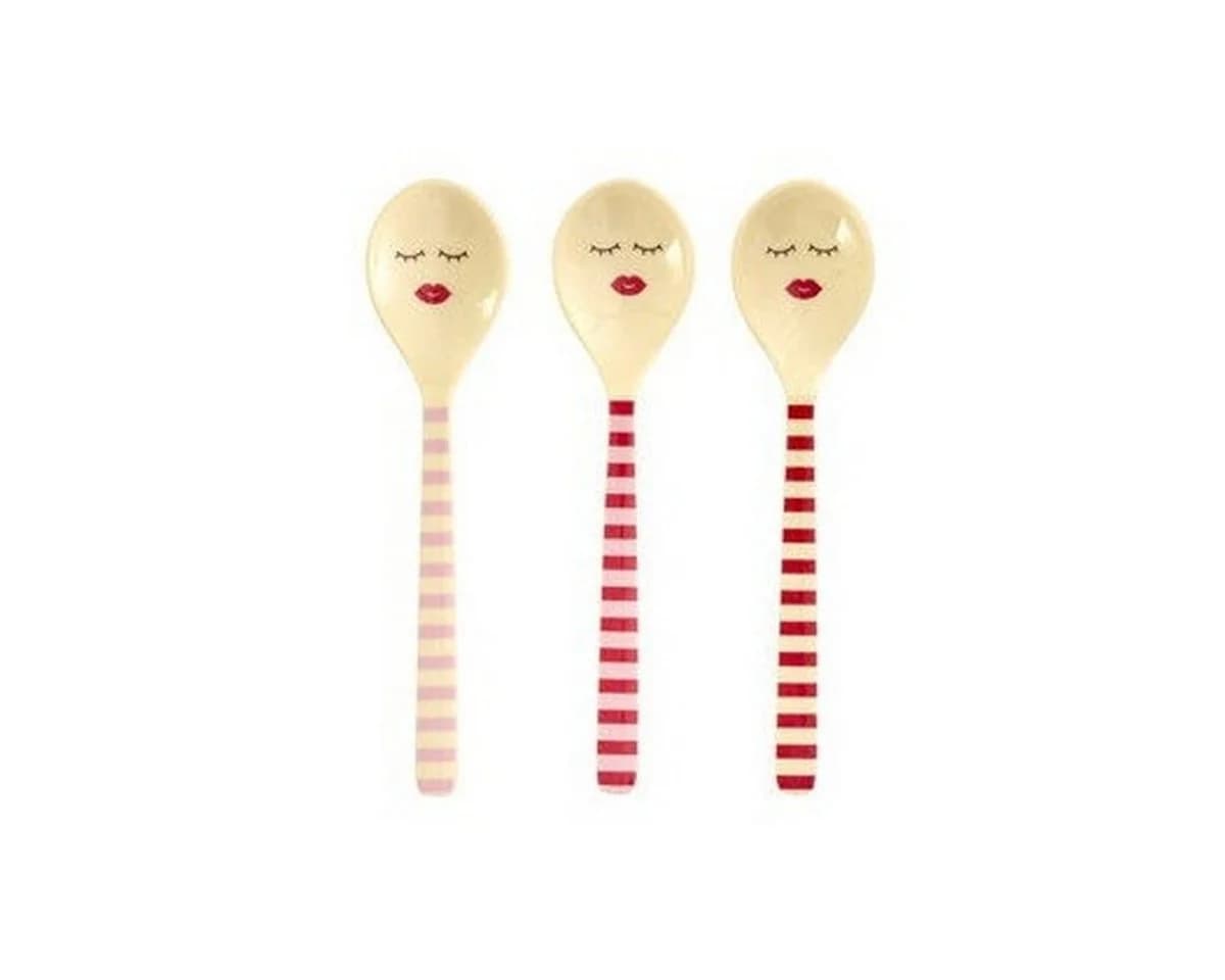rice Kaffeelöffel Teelöffel Set 3 Stück Rot Melamin