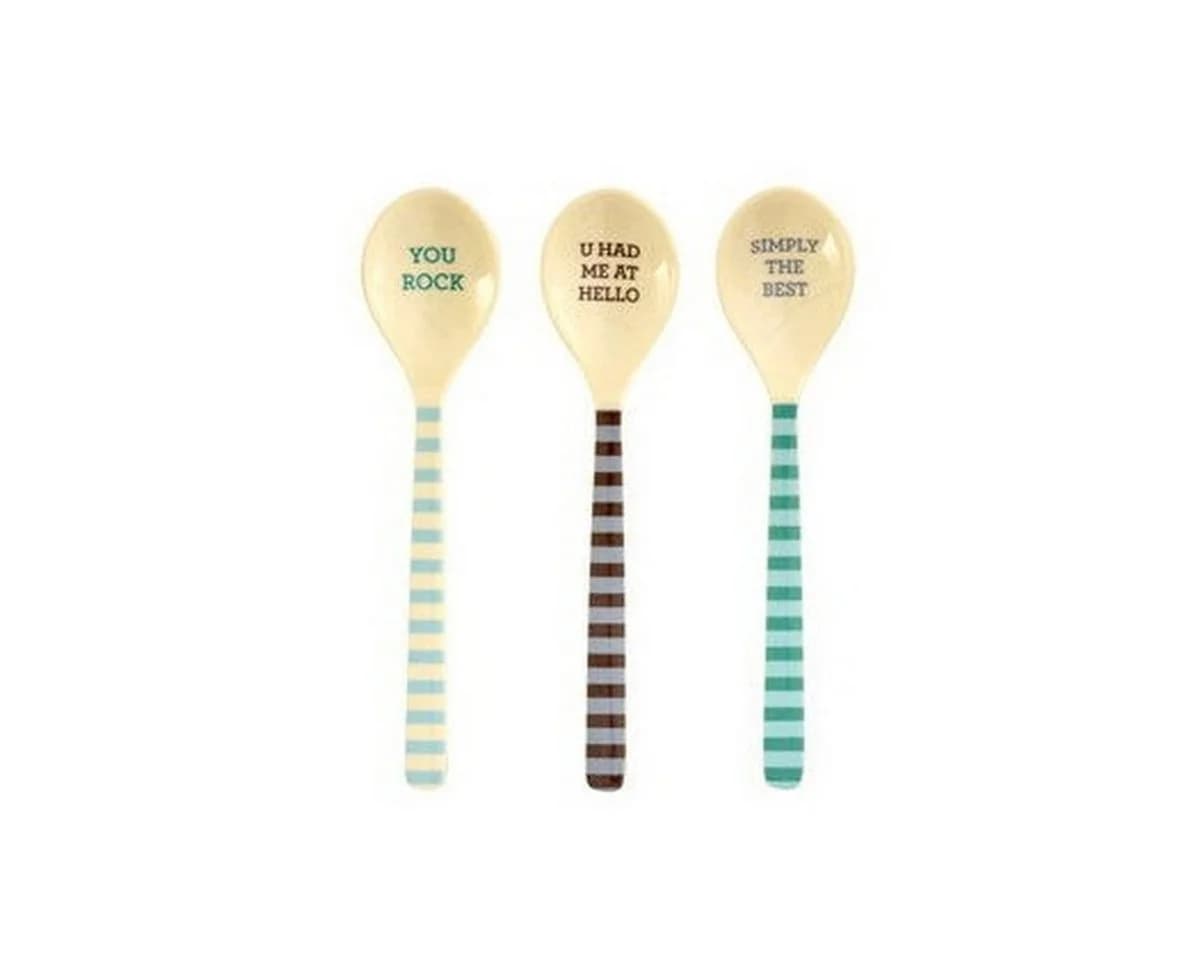 rice Teelöffel Set 3 Stück Melamin blau/grün