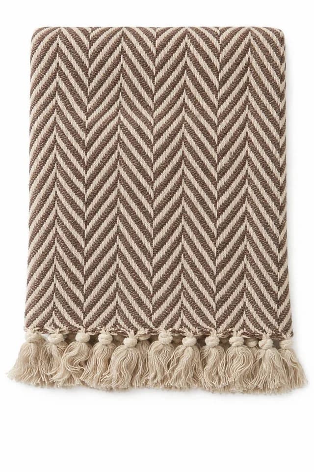 AU Maison Wohndecke Beige/Natural mit Fransen 130x180 cm - Bild 2