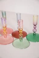EJA International Kerzenhalter Glas Bunt Grün Pink Gelb Bild 1