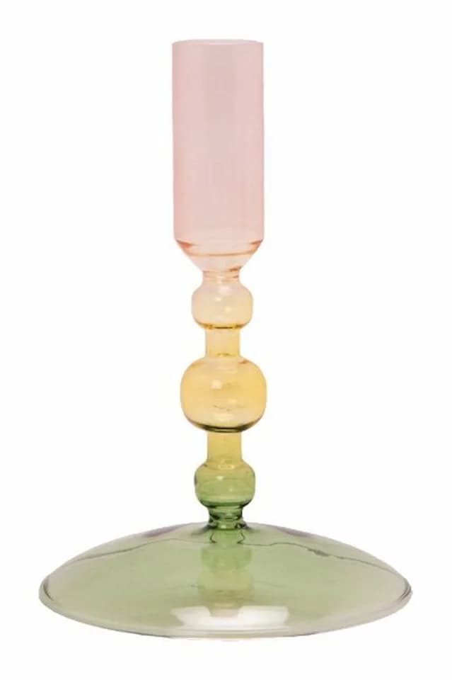 EJA International Kerzenhalter Glas Bunt Grün Pink Gelb - Bild 2