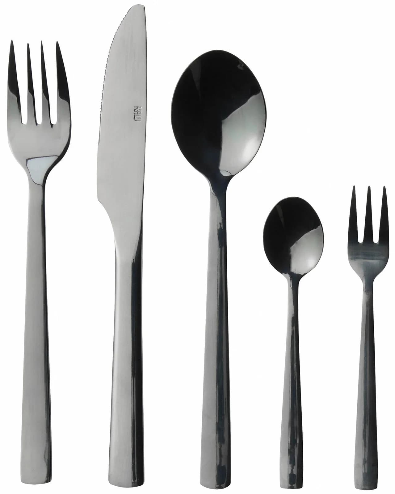 Besteck-Set AIDA RAW "RAW" Schwarz 60 Stk. Edelstahl Essbesteck-Sets PVD-beschichtete Oberfläche