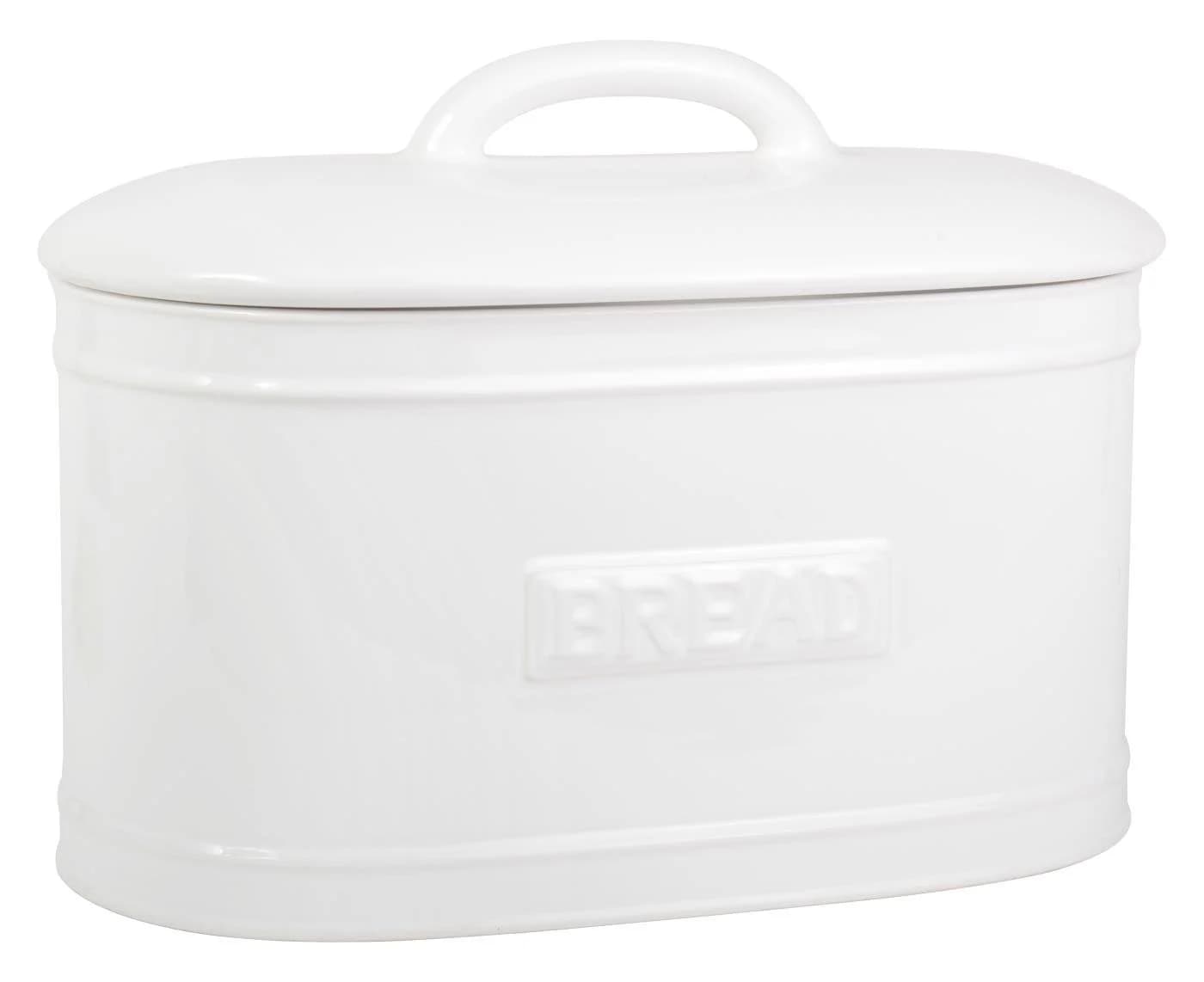 Ib Laursen Brotkasten Oval Weiß Keramik