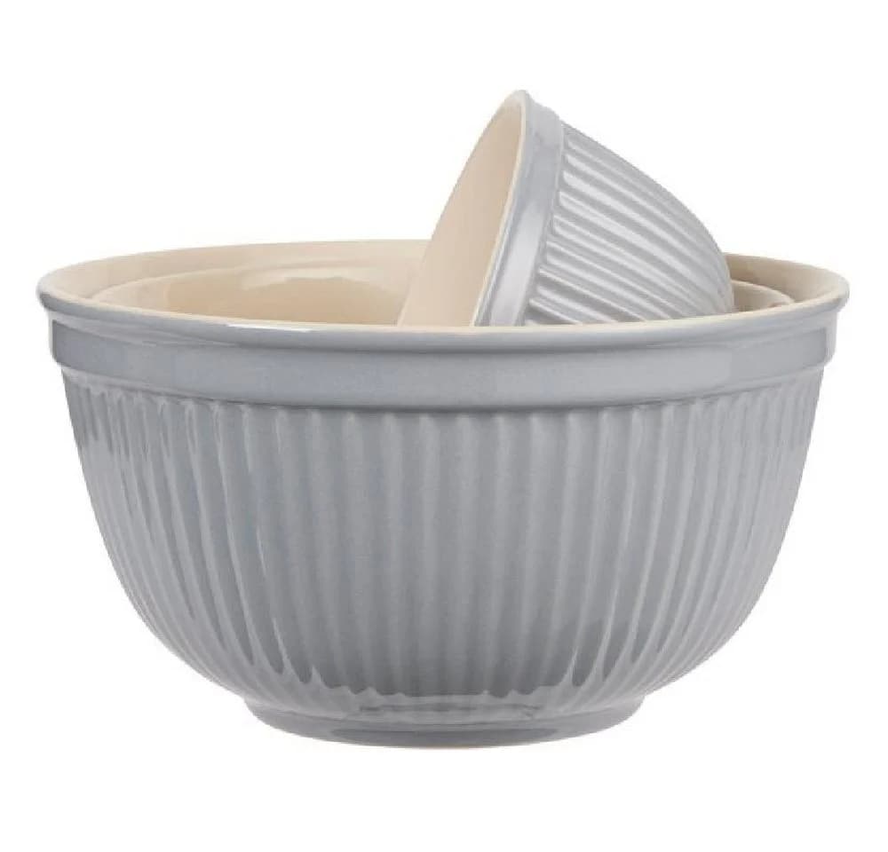Ib Laursen Schalen-Set Mynte 3-tlg. French Grey Steingut - Bild 3